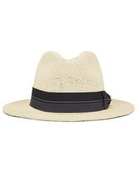Brixton - Roma Straw Fedora Hat - Lyst