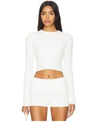 Lovers + Friends - Jersey Cuello Redondo Clarisse En Color Blanco Talla (También En M, S, Xl, Xs) - Lyst