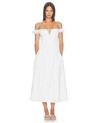 Onia - Vestido Midi Off Shoulder En Color Blanco Talla (También En 4, 6) - Lyst