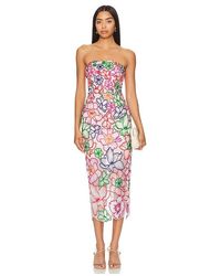 MILLY - Cascading Floral Embroidered Dress - Lyst