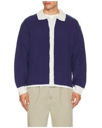 BOUND - Oxford Wool Button Up Knit Shirt - Lyst
