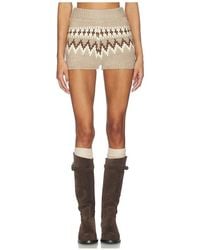 SER.O.YA - Short En Maille Orly En Tan, Taille Also En Xs, S, M, Xl - Lyst
