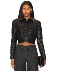 Alice + Olivia - Alice + Olivia Chloe Vgn Quilted Boxy Crp Jacket - Lyst