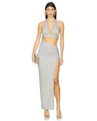 superdown - Vestido Largo Carli En Metálico Talla En - Lyst