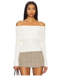 Lovers + Friends - Foldover Neckline Knit Top - Lyst