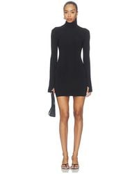 Norma Kamali - Long Sleeve Turtleneck Mini Dress - Lyst