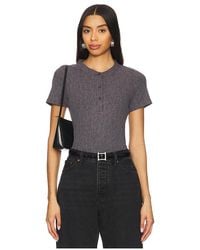LNA - Xander Rib Henley Tee - Lyst
