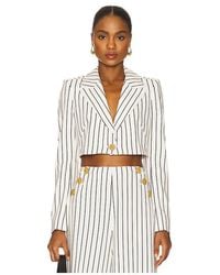 L'Agence - Blazer Recortado Izzie En Color Blanco Talla (También En 00, 10, 2, 4, 8) - Lyst