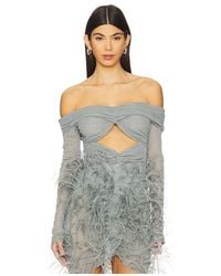 LAPOINTE - Mesh Off The Shoulder Cut Out Ruched Bodysuit - Lyst