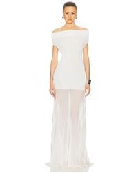 Helsa Jersey Deep V Maxi Dress in White | Lyst