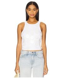 MSGM - Camiseta Sin Mangas Con Lentejuelas En Color Blanco Talla (También En Xs) - Lyst