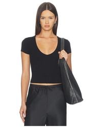 ÉTERNE - Short Sleeve V-Neck Baby Tee - Lyst