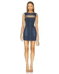 Area - Crystal Cut Out Mini Dress - Lyst