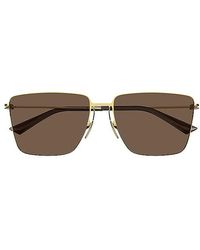 Bottega Veneta - Thin Triangle Square Sunglasses - Lyst