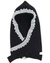 Ganni - Compact Wool Balaclava Lace - Lyst