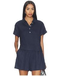 PERFECTWHITETEE - Linen 1/4 Button Down Collared Tee - Lyst