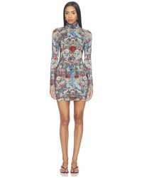 Alice + Olivia - Delora Longsleeve Fitted Folded Turtleneck Mini Dress - Lyst