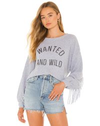 Wildfox Ophelia Fringe Sweatshirt - Gray