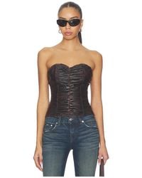 One Teaspoon - Leather Strapless Bustier Top - Lyst