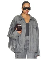 Norma Kamali - Fringe Oversized Jean Jacket - Lyst