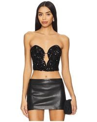 Bardot - Eleni Velvet Sequin Bustier en Black - Lyst