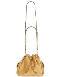 Tory Burch - Charlie Quilted Suede Drawstring Shoulder Bag - Lyst
