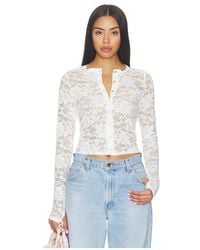 Michael Lauren - Vesca Lace Snap Front Long Sleeve - Lyst