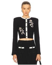 Self-Portrait - Floral Textured Knit Jacket - Lyst
