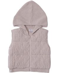 Barefoot Dreams - Toddler Cable Puffer Hooded Vest - Lyst