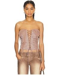Jaded London - Distressed Lace Up Corset Top - Lyst