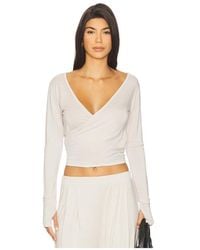 Michael Lauren - Aziel Long Sleeve Cross Front Tee - Lyst