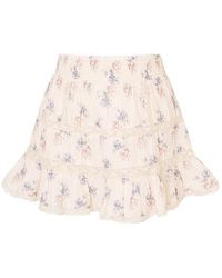 LoveShackFancy - Bradie Tween Skirt en Cream - Lyst