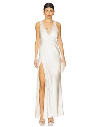 Shona Joy - La Lune Cumulus Silk Lace Strap Split Maxi Dress - Lyst