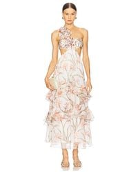 PATBO - Botanic Retro Flower Applique Beach Dress - Lyst