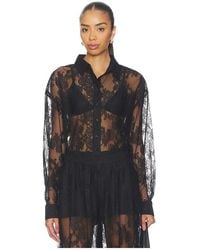 Bardot - Aleida Oversized Lace Shirt en Black - Lyst