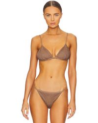 Jonathan Simkhai - Joelle Crystal Mesh Swimwear Triangle Bikini Top - Lyst