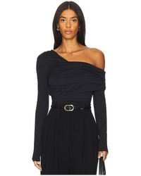 Susana Monaco - One Shoulder Off Shoulder Long Sleeve Top - Lyst