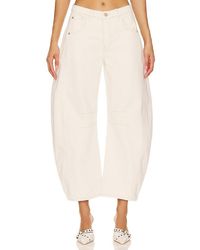 Free People - MID-RISE-JEANS MIT BARREL-BEIN LUCKY YOU - Lyst