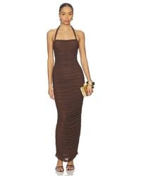 SNDY'S - Gianna Ruched Halterneck Maxi Dress - Lyst
