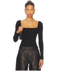 ALL THE WAYS - Amalia Square Neck Bodysuit - Lyst