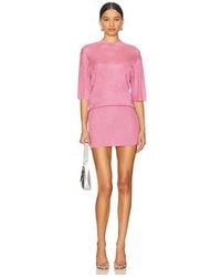 SER.O.YA - Mini Vestido Metálico Rae En Color Rosado Talla (También En S, Xl, Xs) - Lyst