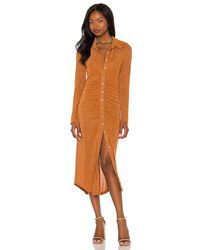 Suboo Asha Lurex Shirt Dress - Brown