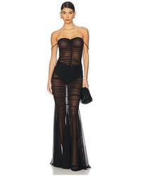 Norma Kamali - Strapless Shirred Front Fishtail Gown - Lyst