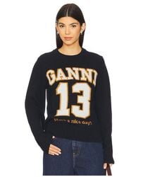 Ganni - Baseball-Crewneck Mit Grafik - Lyst