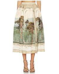 Agua Bendita - Tangelo Paraiso Midi Skirt - Lyst