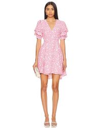 1.STATE - Tiered Bubble Sleeve Dress In Pink. Size M. - Lyst