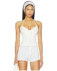 GUIZIO - Marini Eyelet Corset Top - Lyst