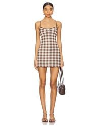 For Love & Lemons - Gingham Knit Mini Dress - Lyst