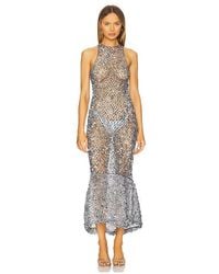 LAPOINTE - Midikleid Mit Pailletten Und High-Low-Saum - Lyst