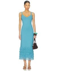 AMUR - Decker Fringe Midi Dress - Lyst
